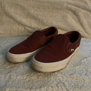 Vans Burnt Orange Woven Canvas and Suede Classic Slip-on